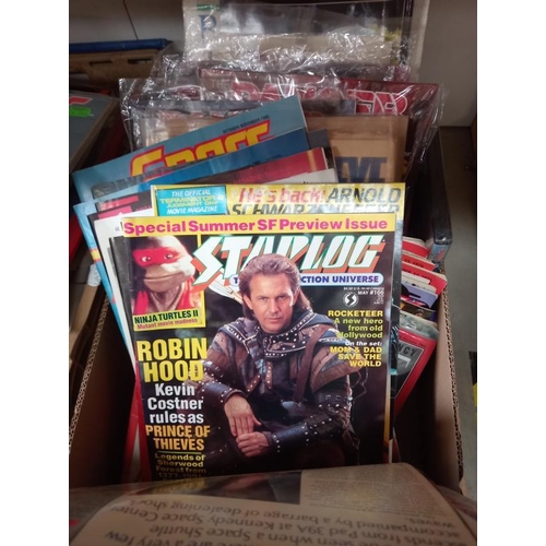 554 - 2 Boxes of mixed magazines including TV21 Starlog, SFTV etc.