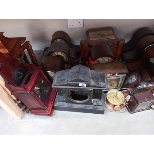 612 - A large quantity of clocks for spares or repairs. COllect Only.