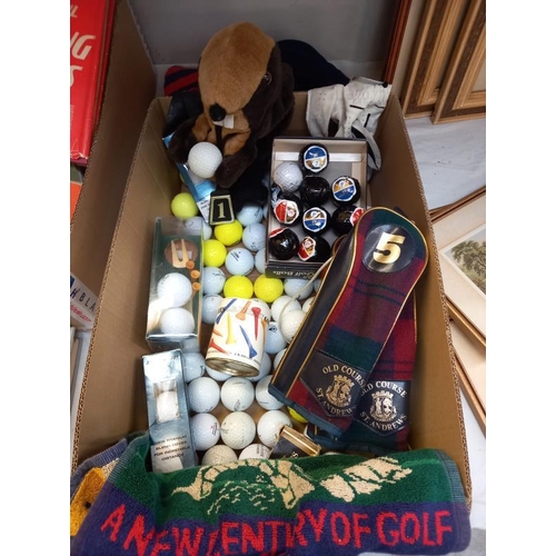 633 - A quantity of golfing items including, balls, tee's etc.