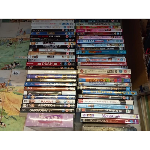 635 - A large quantity of DVD's including Lord of the Rings box set, etc.