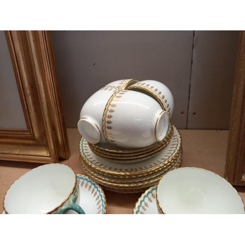 642 - An unmarked bone China tea set.