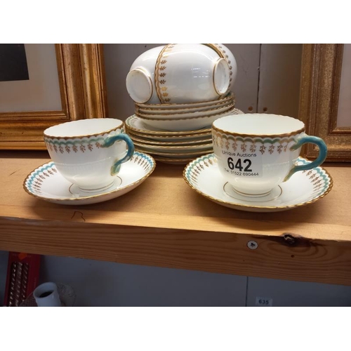 642 - An unmarked bone China tea set.