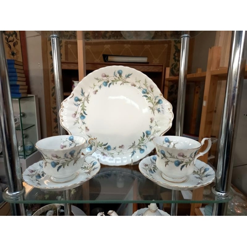 652 - A Royal Albert Brigadoon bone china tea set. Collect Only.