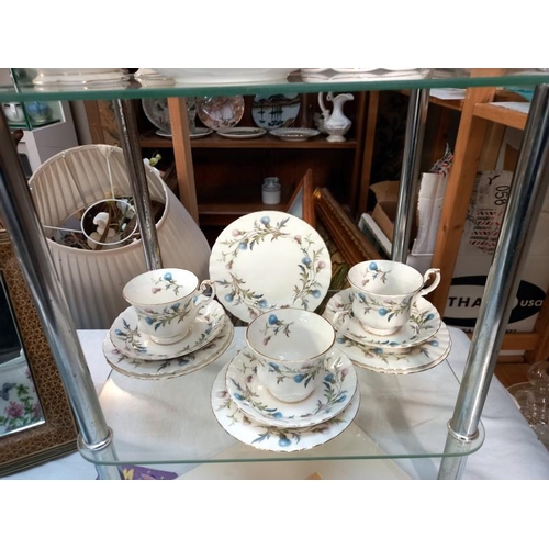 652 - A Royal Albert Brigadoon bone china tea set. Collect Only.