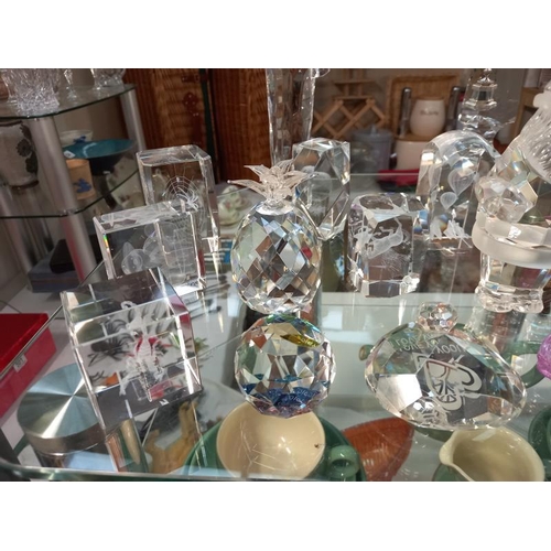 683 - A quantity of glass figures & paperweights (some A/F), Collect only