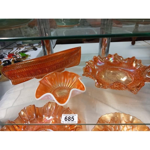 685 - A quantity of carnival glass