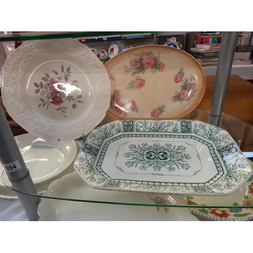 694 - A good selection of 19th/20th century meat platters, Collect only