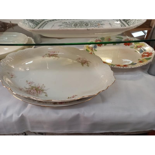 694 - A good selection of 19th/20th century meat platters, Collect only