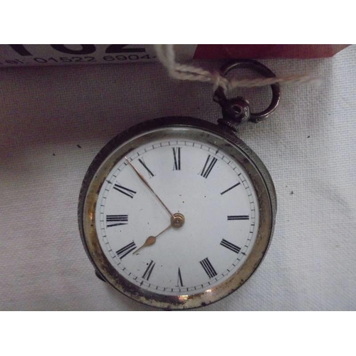 782 - A ladies silver fob watch.