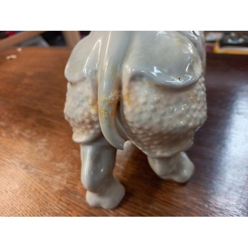 799 - A Spanish ceramic Rhinocerous. A/F