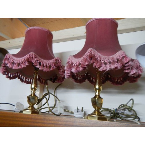 558 - Two table lamps and reading lamps.