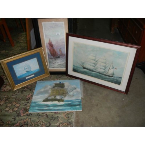 590 - Framed nautical scenes.