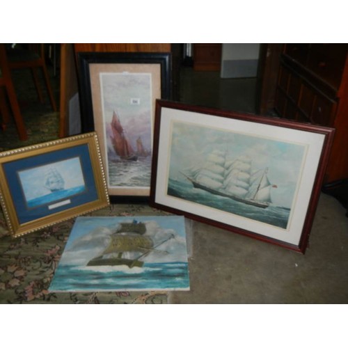 590 - Framed nautical scenes.