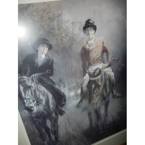 606 - A good 20th print of riders on horseback.