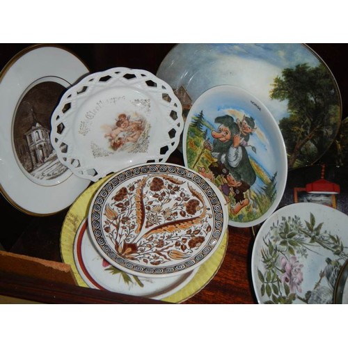 611 - A mixed lot of interesting ceramic plates etc.,