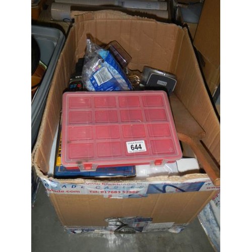 644 - A mixed lot including dust sheet, tools etc.,