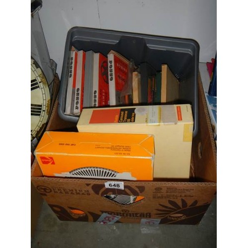 648 - A box of assorted films, negatives etc.,