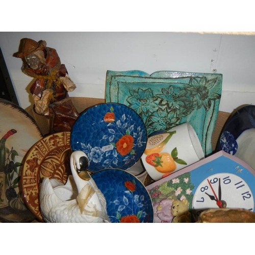 656 - A mixed lot of ceramic jugs, plates etc.,