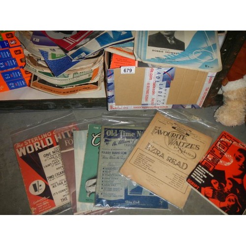 679 - A large quantity of 1940/50/60's sheet music.