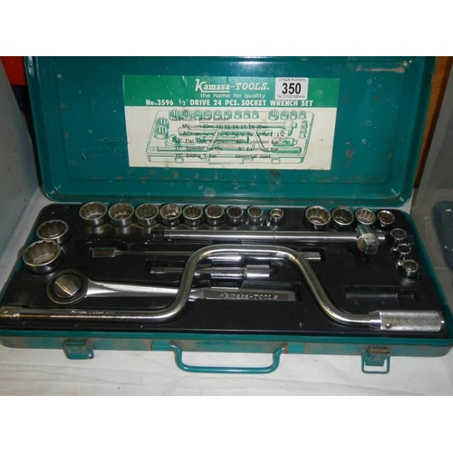 350 - A box of old spanners.