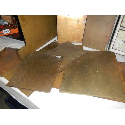 268 - A collection of brass plates.