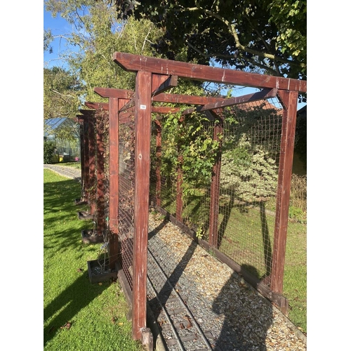 159 - A walk through gazebo. 15ft long x 6ft 6 inch high. Fairly easy to dismantle. Collect Only.