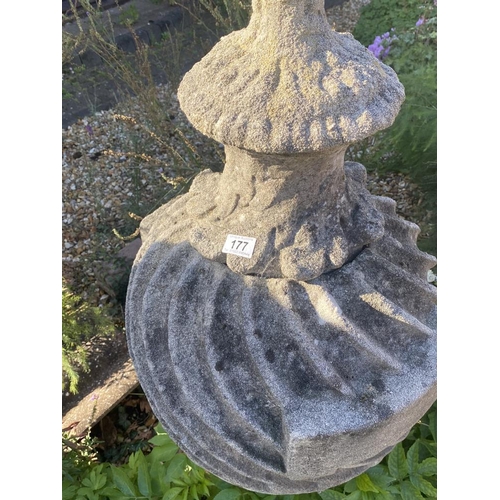 177 - A real stone urn, 45 inch tall. Collect Only.