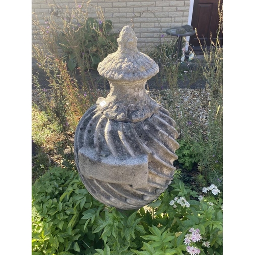 177 - A real stone urn, 45 inch tall. Collect Only.