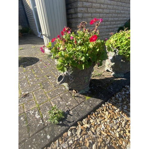 183 - 2 Concrete teapot planters. Collect Only.