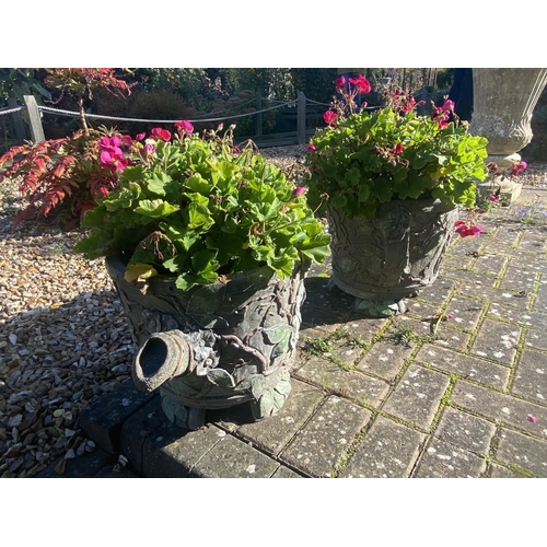 183 - 2 Concrete teapot planters. Collect Only.