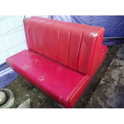 214 - A double sided retro 1950's style diner seat. COLLECT ONLY.