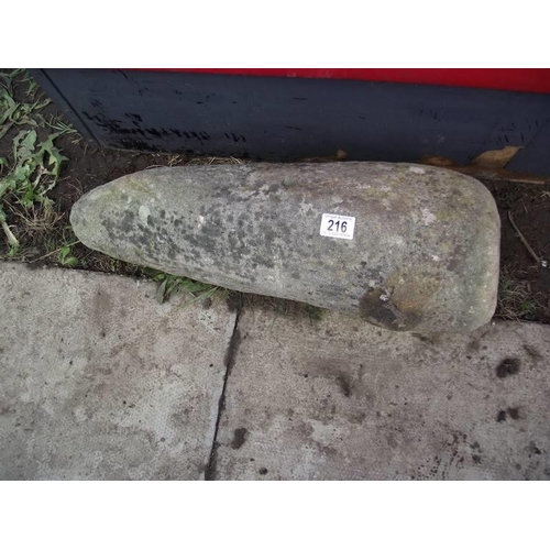 216 - A large heavy stone obelisk, COLLECT ONLY