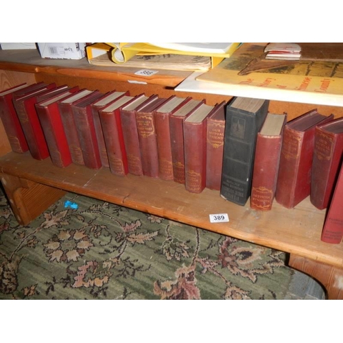 389 - A shelf of assorted books.