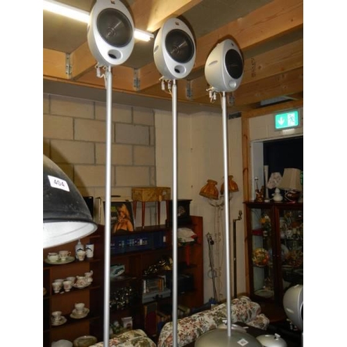 402 - Four KHT2001 floor speakers and three wall brackets.  COLLECT ONLY.