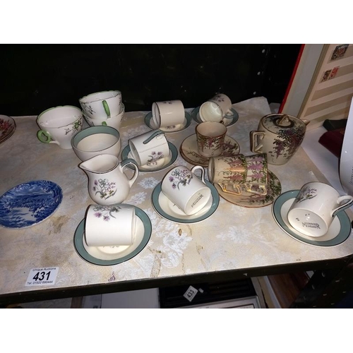 431 - A quantity of china part tea sets & plates etc.