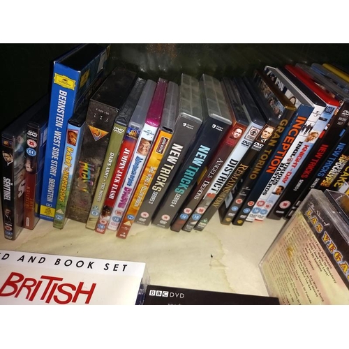 454 - A quantity of DVD's (some being box sets) & a quantity of CD's (1 shelf)