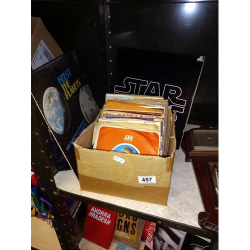 457 - A quantity of 45 rpm records & Star Wars & Holst the Planets LP's