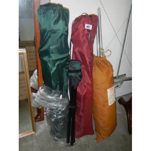 467 - A quantity of camping chairs etc., COLLECT ONLY.