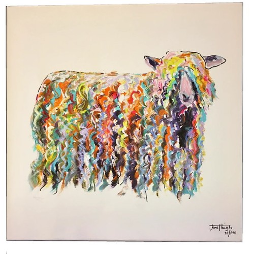 510 - Jane Haigh - A Limited Edition Print on Canvas A Lincolnshire Longwool Sheep (Donated by The Little ... 