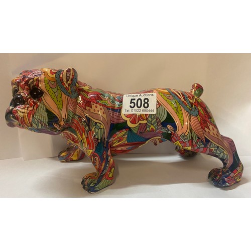 508 - A decoupage style Bulldog figure