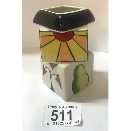 511 - A prototype Lorna Bailey Studio Design miniature cube vase