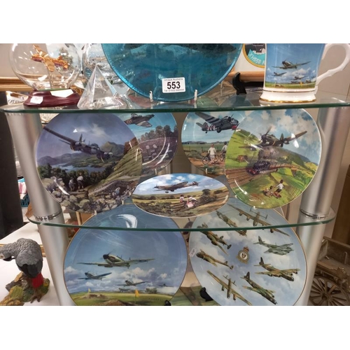 553 - A good collection of RAF/Aeronautical plates and memorabilia including a rare glass Vulcan plate