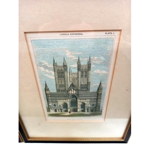 556 - 2 framed and glazed 19thC engravings of Lincoln cathedral