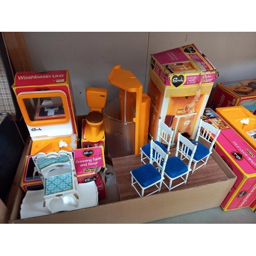 567 - A good selection of 1970's boxed Sindy furniture in various conditions (some items A/F, some boxes A... 