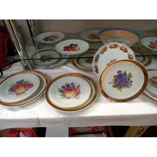 570 - A large lot of plates and dishes depicting fruit