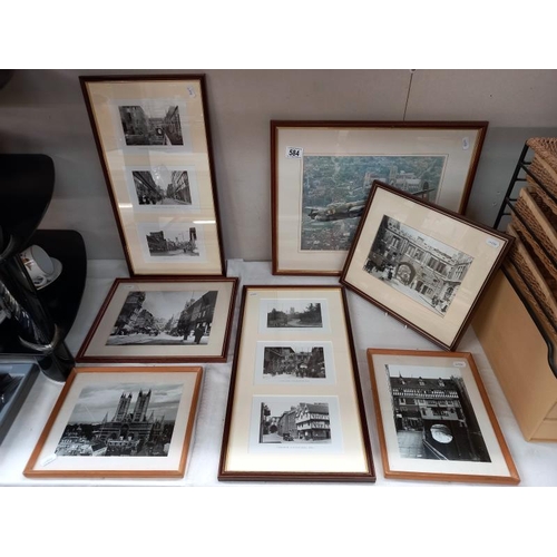 584 - A collection of framed and glazed Lincoln related photographs