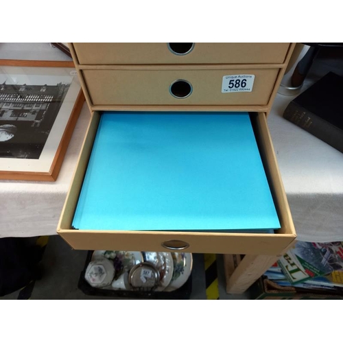 586 - 2 sets of office desk filing drawers