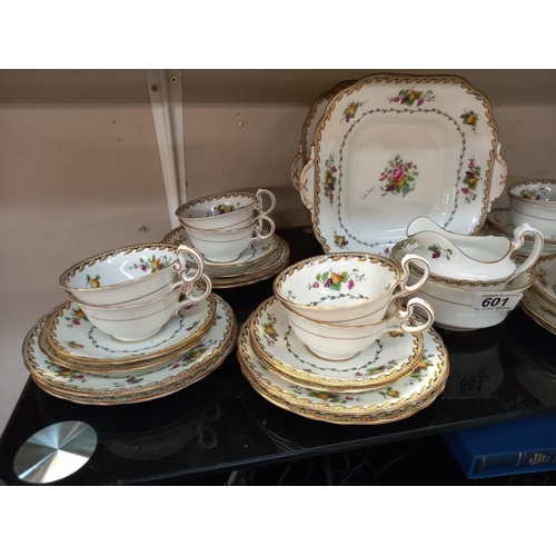 601 - A 40 piece Aynsley tea set