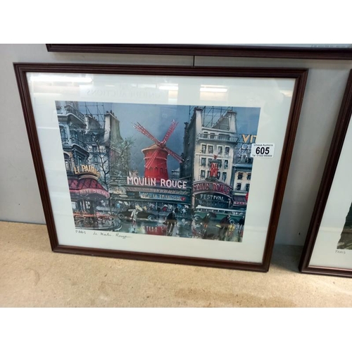 605 - 4 framed and glazed prints of Paris