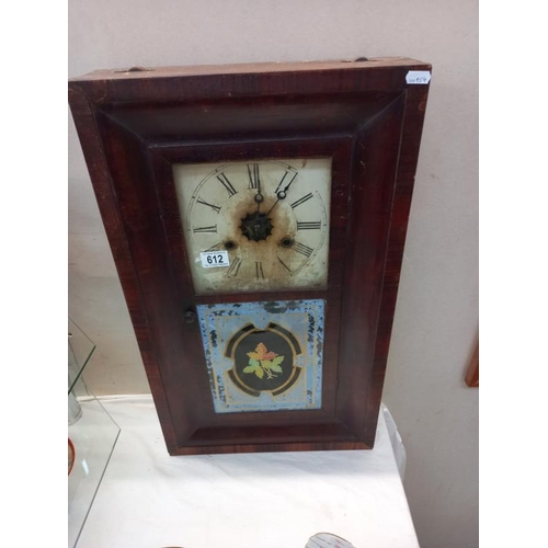 612 - An American wall clock with floral front